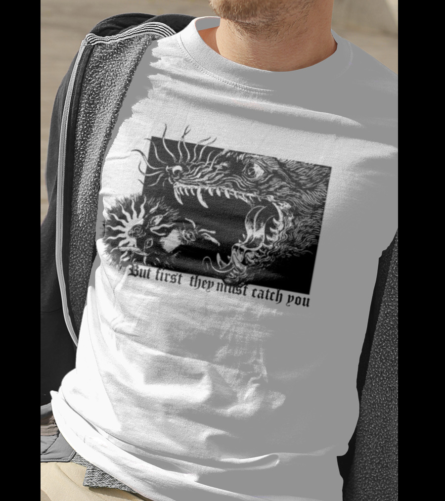 But First They Must Catch You Rabbit And Wolf Artful Chase T-Shirt