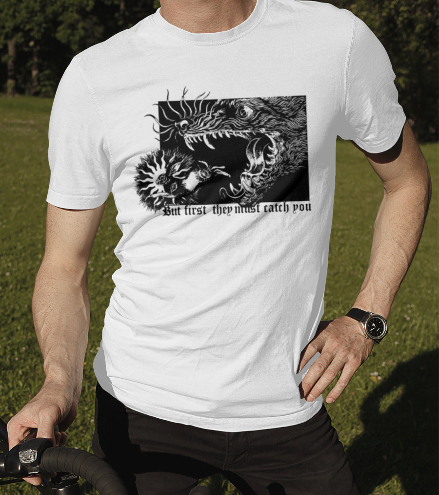 But First They Must Catch You Rabbit And Wolf Artful Chase T-Shirt