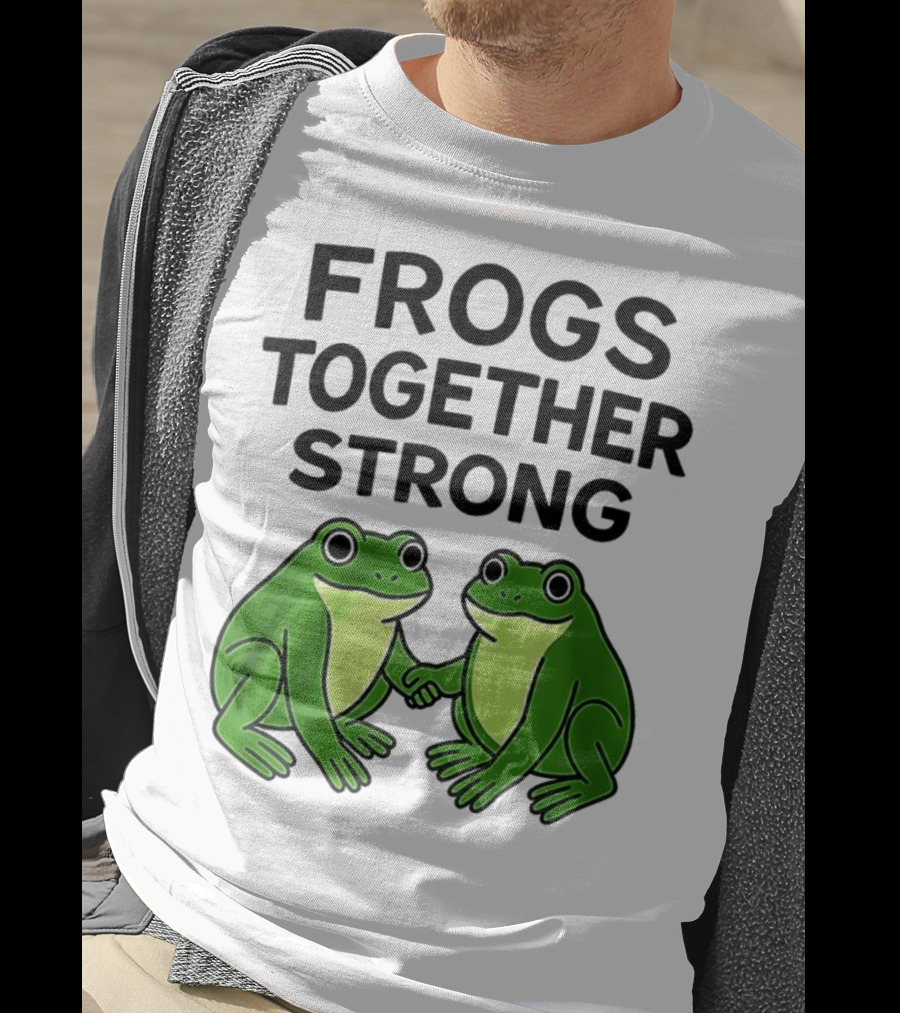 Frogs Together Strong Funny Holding Hands Unity T-Shirt