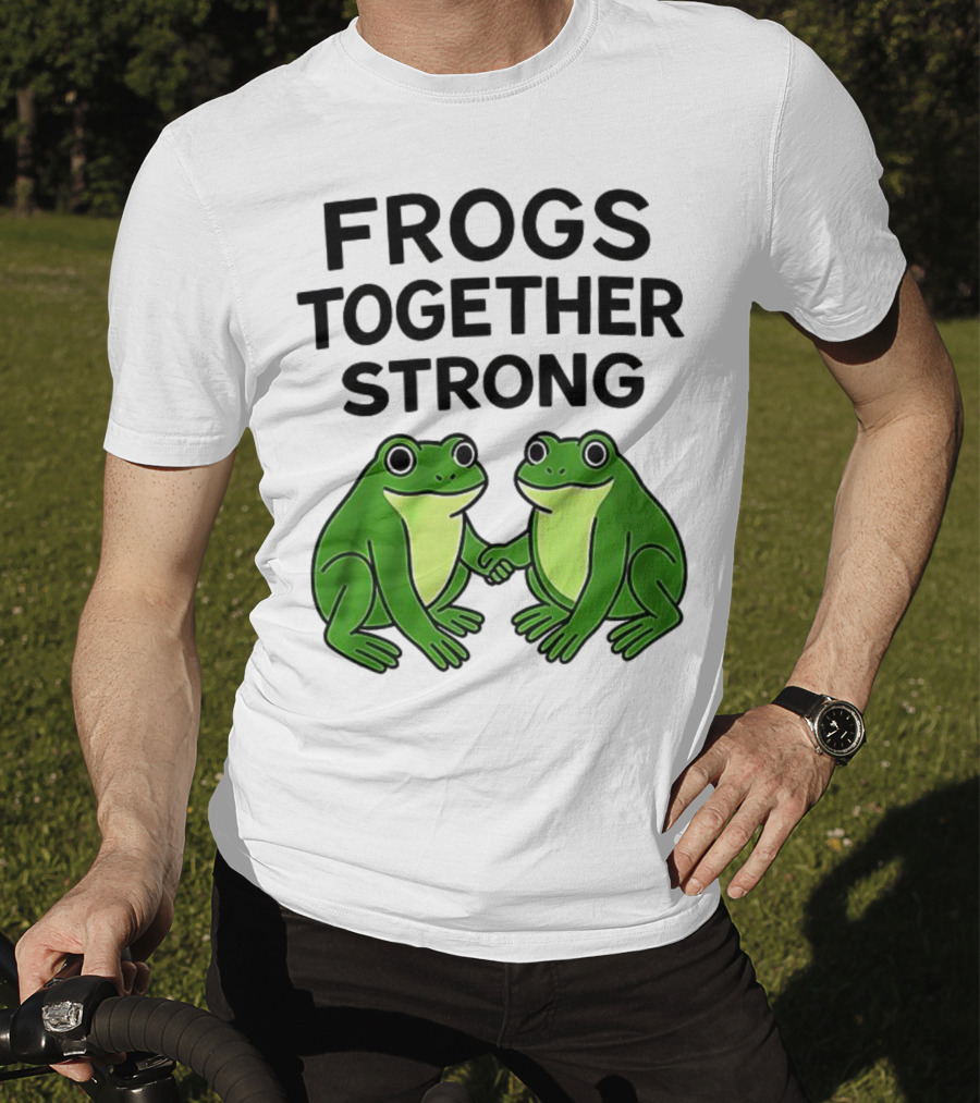 Frogs Together Strong Funny Holding Hands Unity T-Shirt