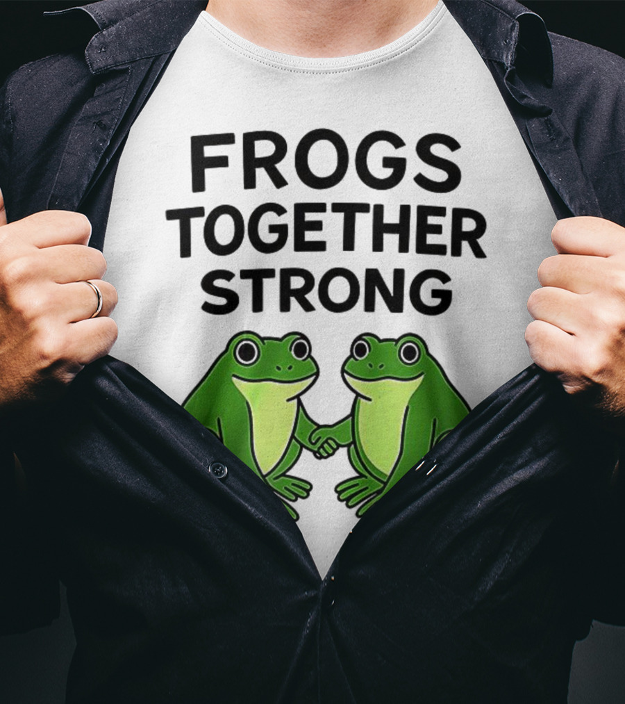 Frogs Together Strong Funny Holding Hands Unity T-Shirt