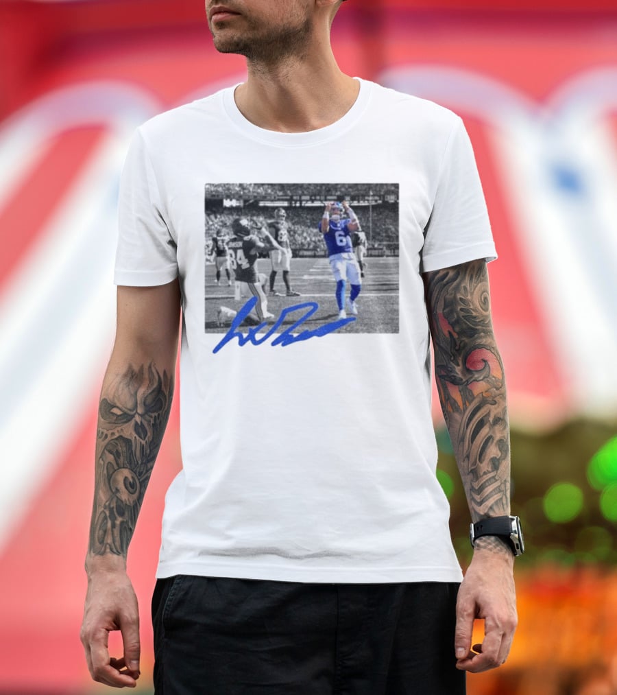 Jaxson Dart Touchdown Celebration New York Football Fan 84 Signature T-Shirt