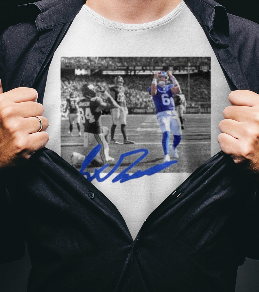 Jaxson Dart Touchdown Celebration New York Football Fan 84 Signature T-Shirt
