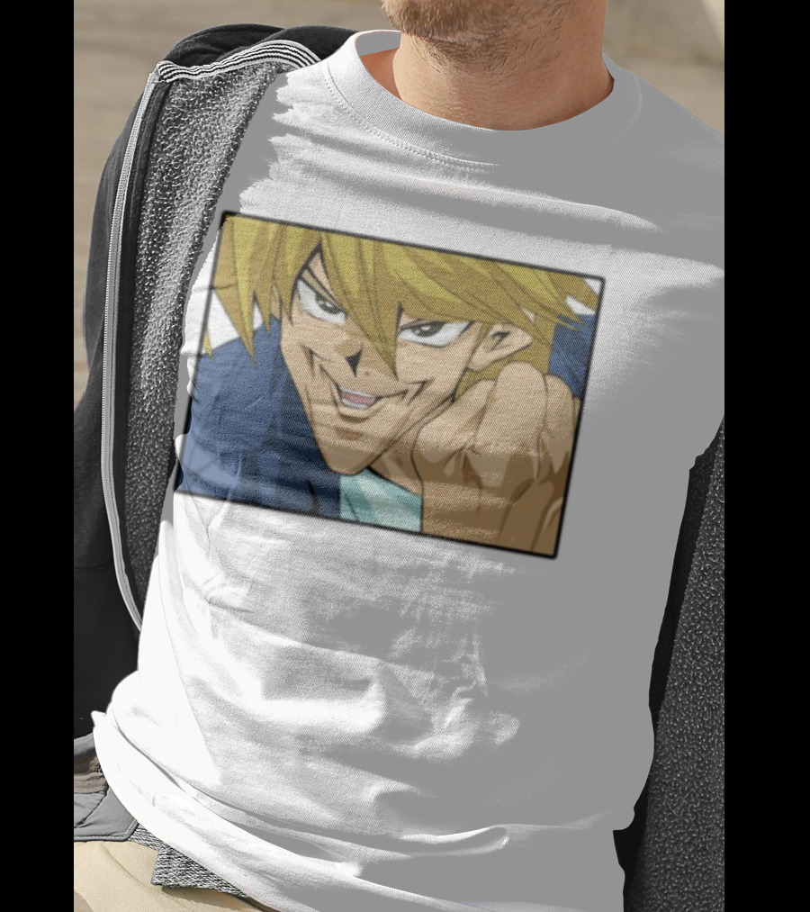 Joey Wheeler Anime Character Fist Pump Enthusiastic Expression T-Shirt