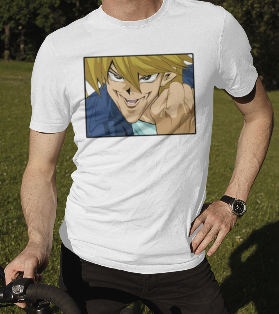 Joey Wheeler Anime Character Fist Pump Enthusiastic Expression T-Shirt