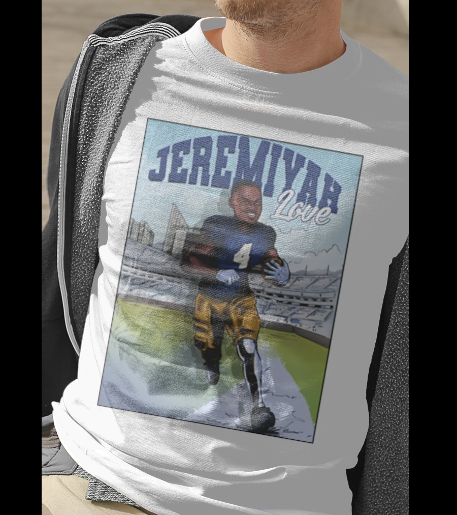 Jeremiyah Love Running In Stadium Number 4 T-Shirt