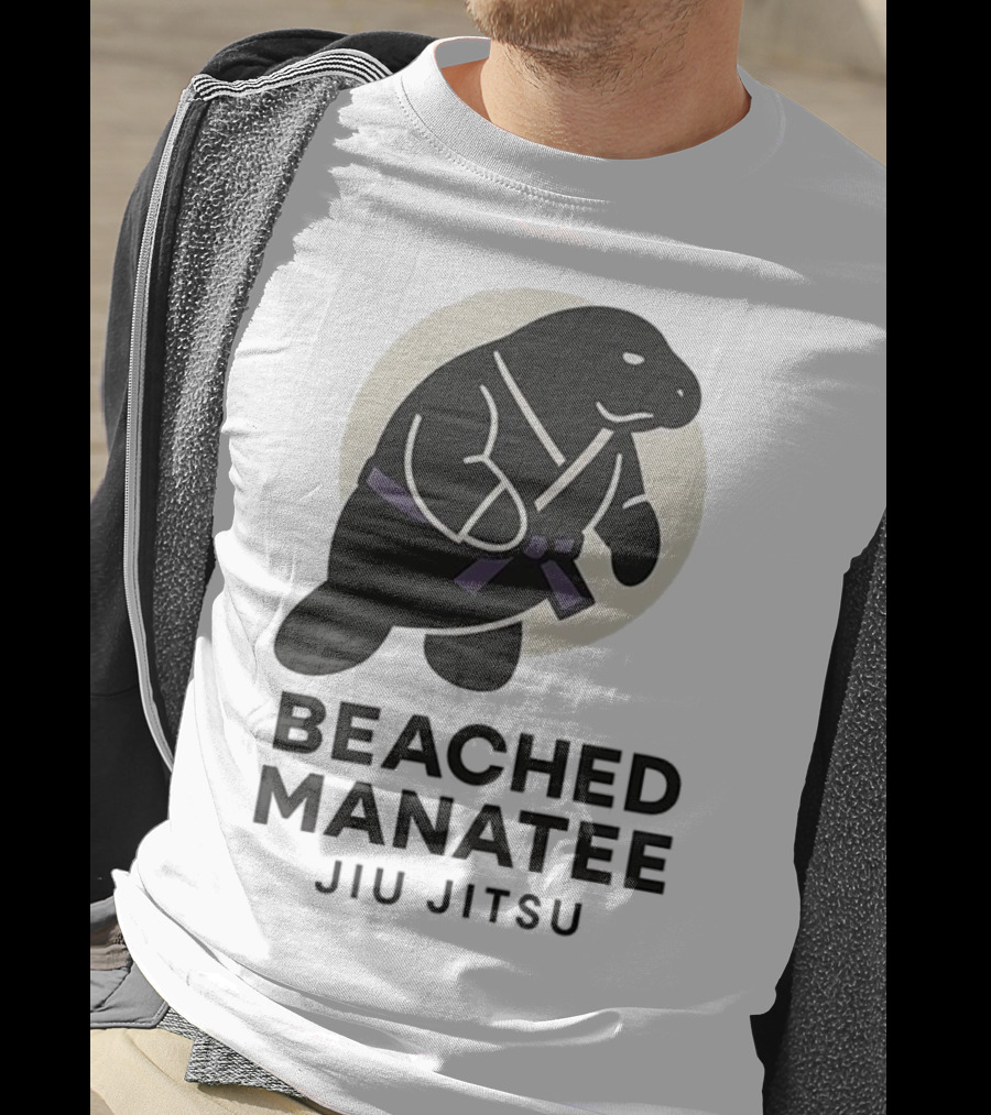 Beached Manatee Jiu Jitsu Black Belt Martial Arts Humor T-Shirt
