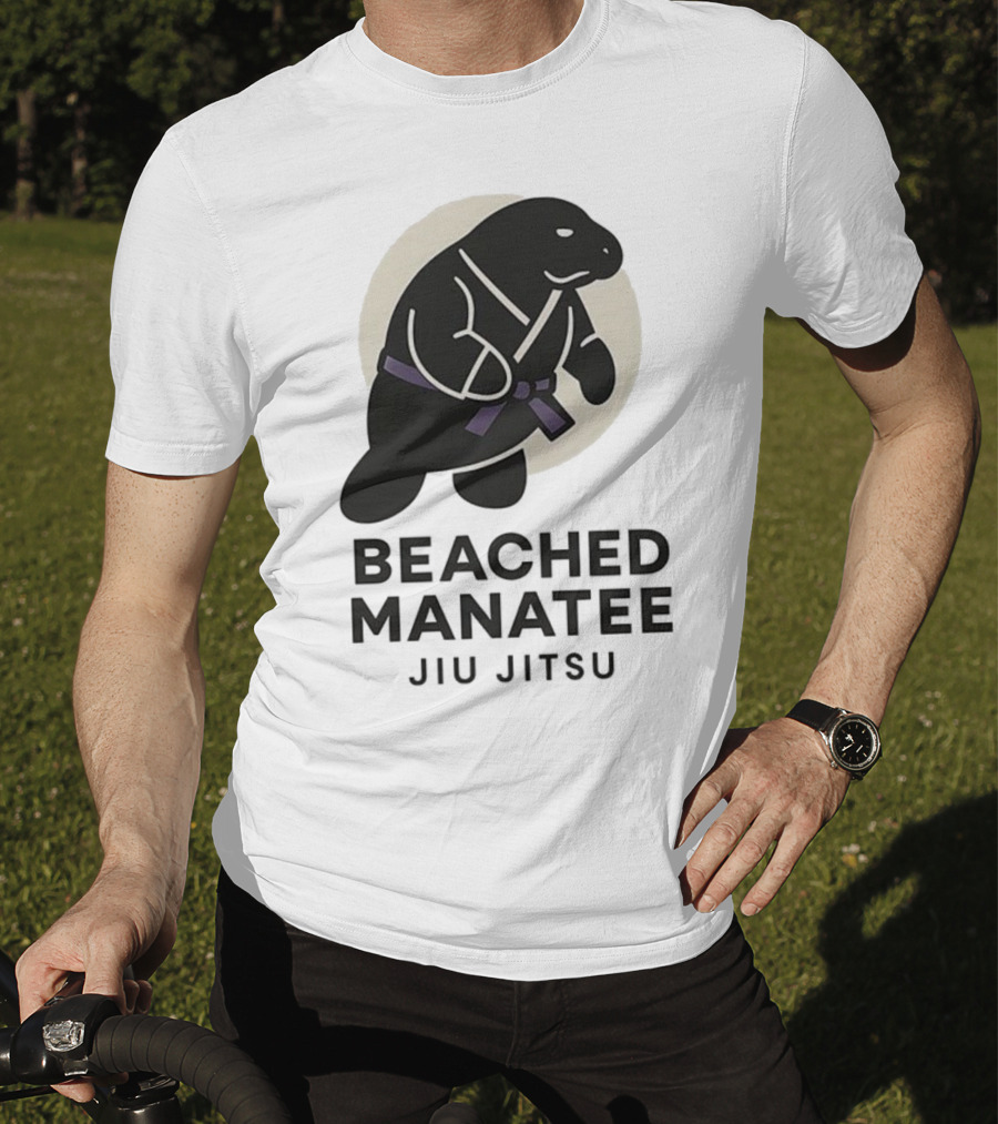 Beached Manatee Jiu Jitsu Black Belt Martial Arts Humor T-Shirt