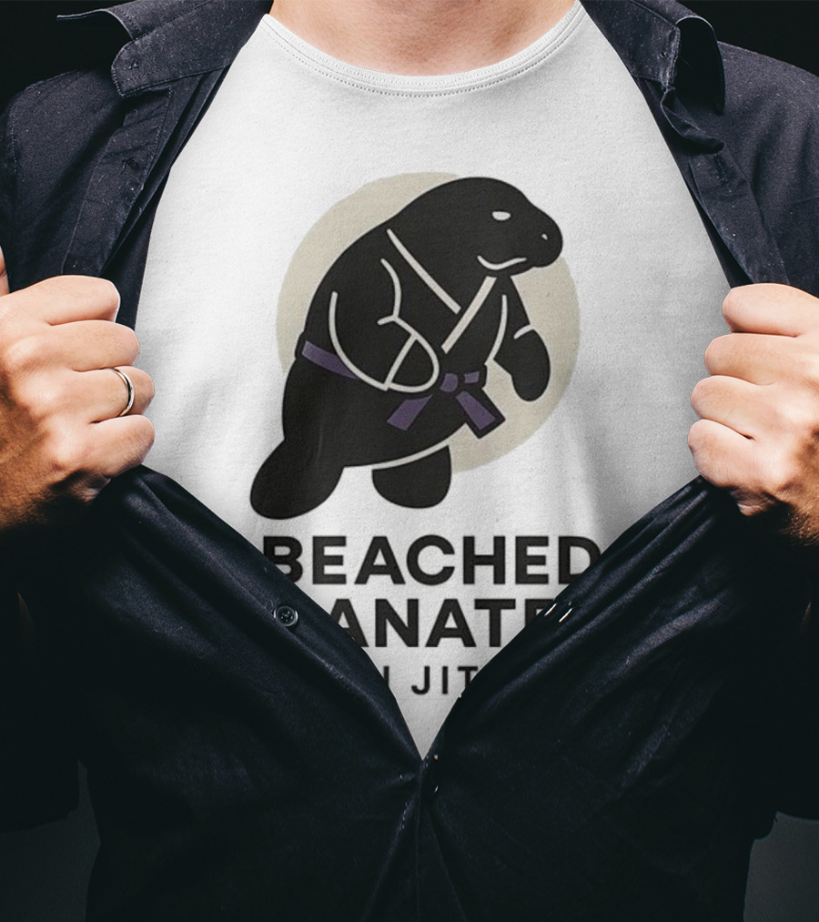 Beached Manatee Jiu Jitsu Black Belt Martial Arts Humor T-Shirt