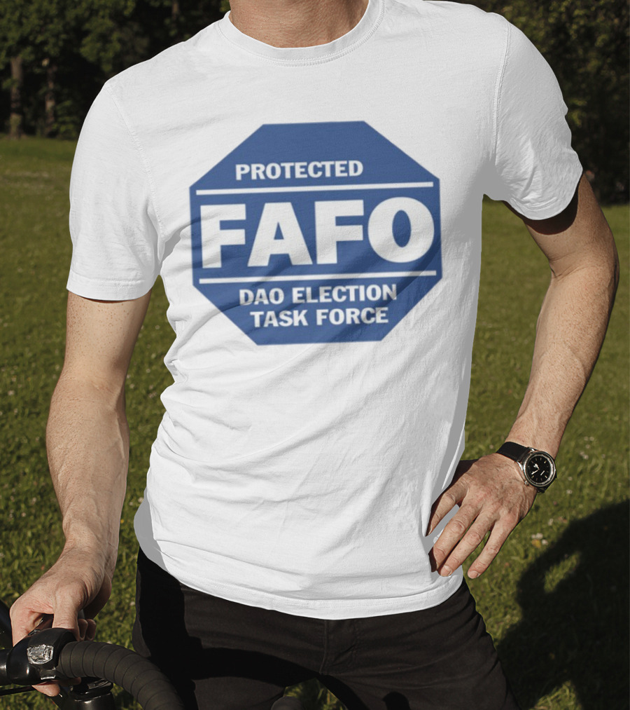 Protected FAFO DAO Election Task Force Octagon Badge T-Shirt