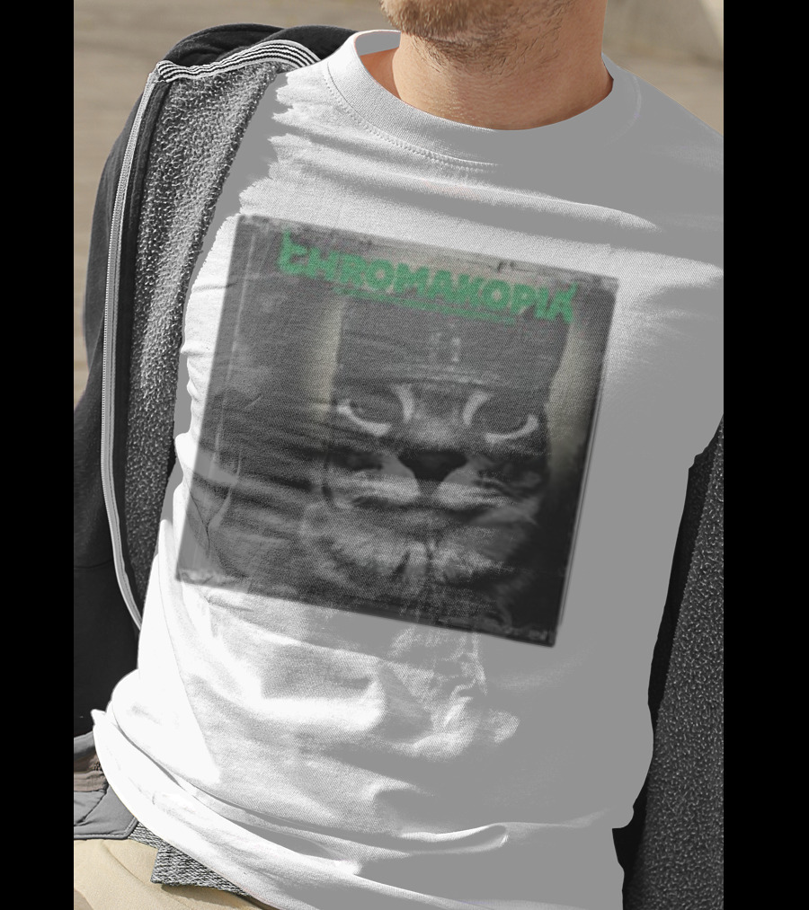 Chromakopia Cat In Military Cap Monochrome T-Shirt