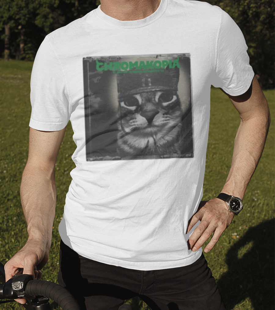 Chromakopia Cat In Military Cap Monochrome T-Shirt