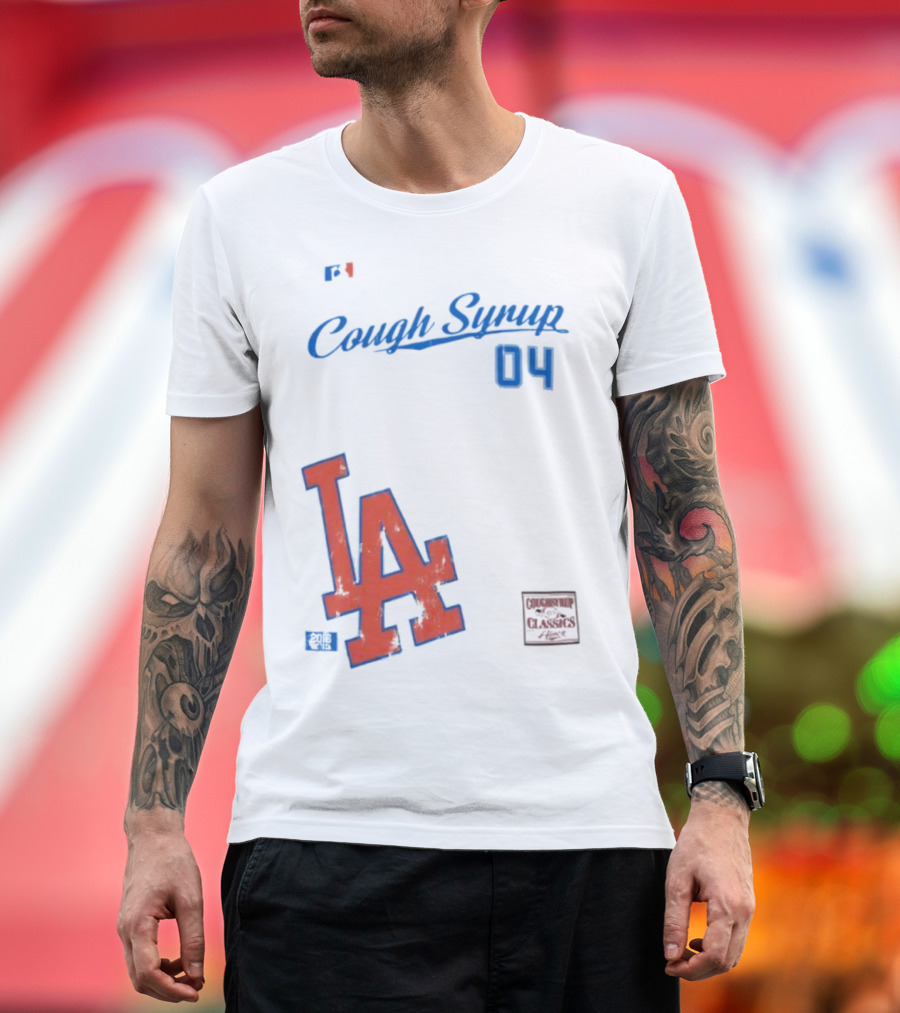 Cough Syrup 04 Los Angeles Dodgers LA Logo Baseball T-Shirt