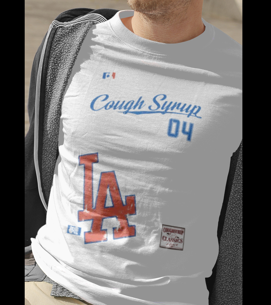 Cough Syrup 04 Los Angeles Dodgers LA Logo Baseball T-Shirt