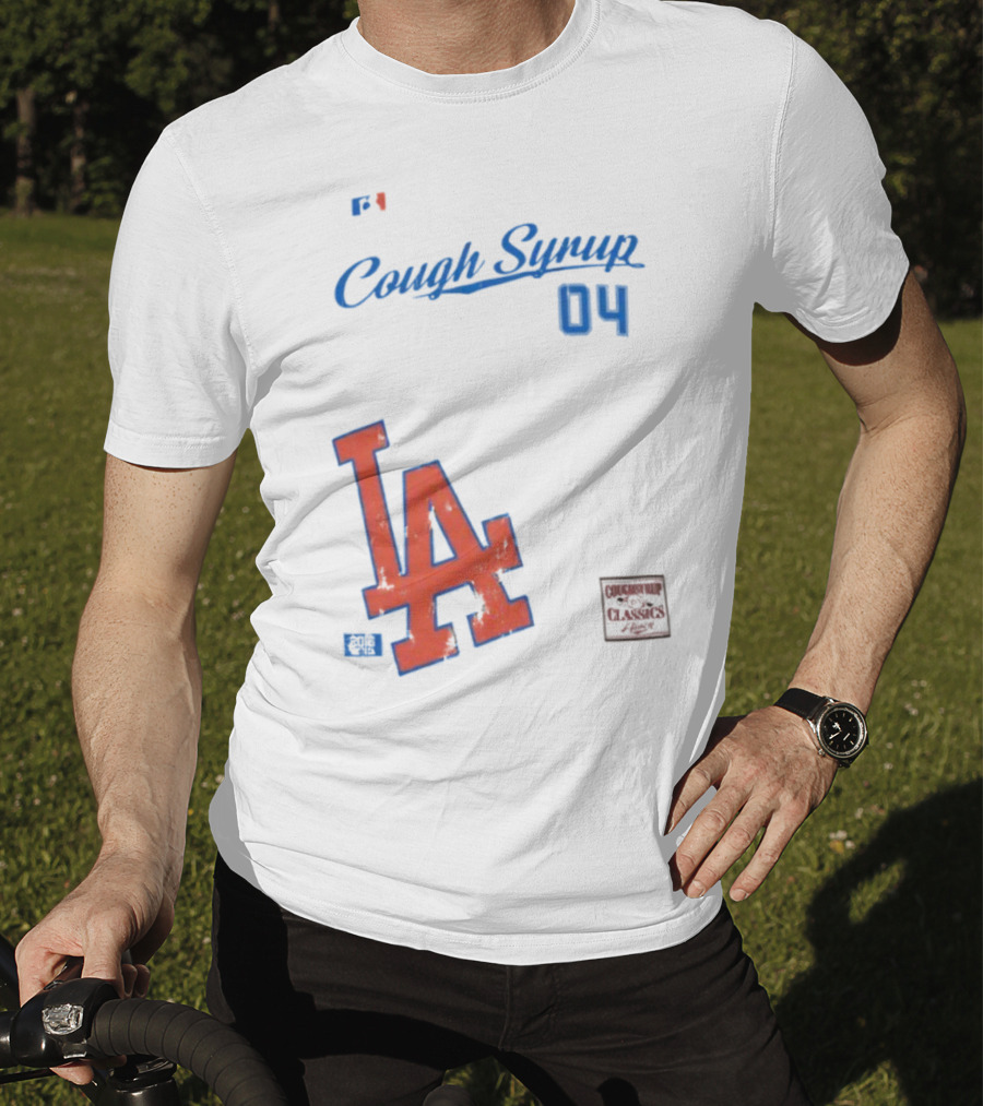 Cough Syrup 04 Los Angeles Dodgers LA Logo Baseball T-Shirt