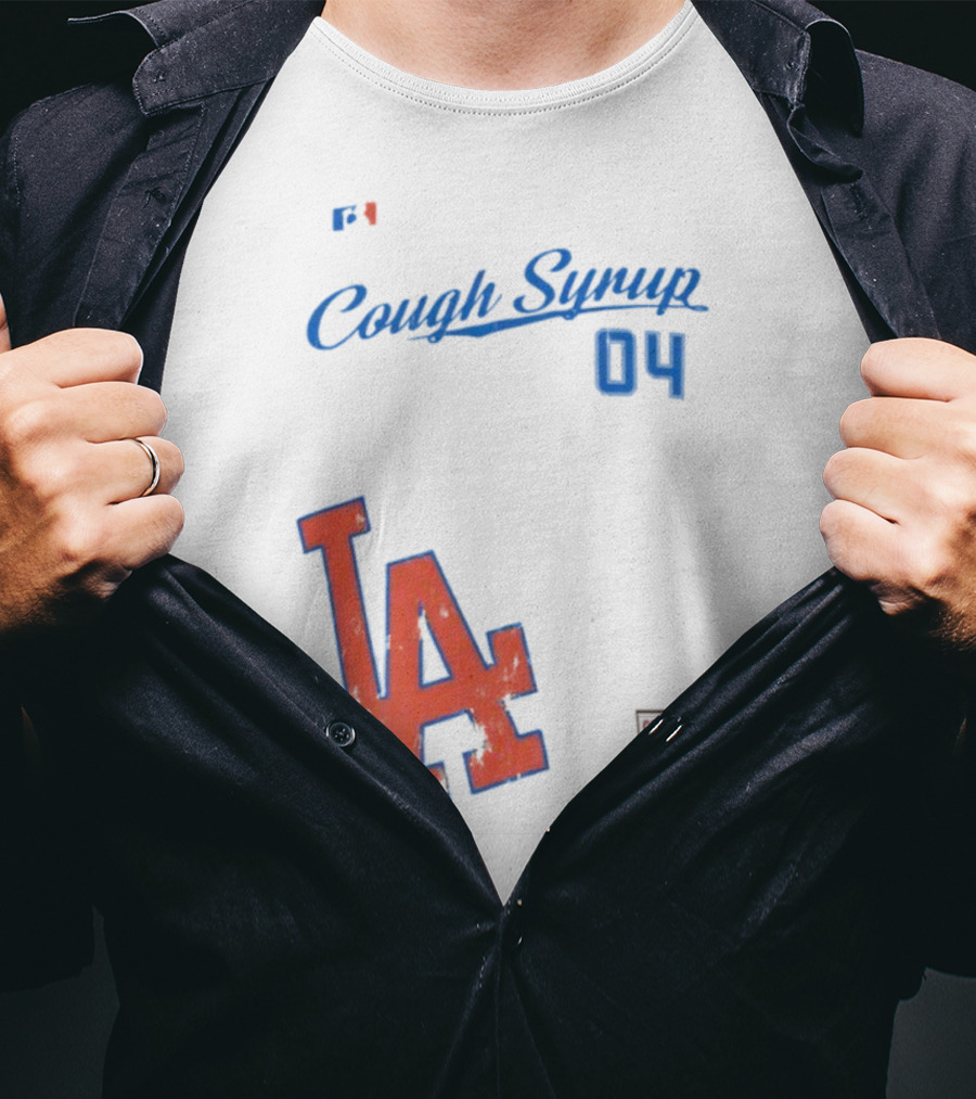 Cough Syrup 04 Los Angeles Dodgers LA Logo Baseball T-Shirt