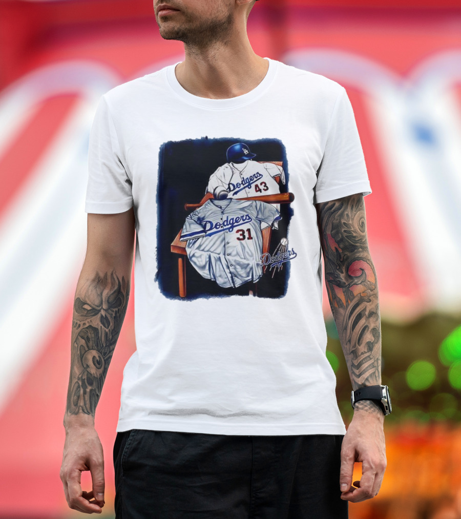 Los Angeles Dodgers 31 And 43 Baseball Jersey Vintage Collection T-Shirt