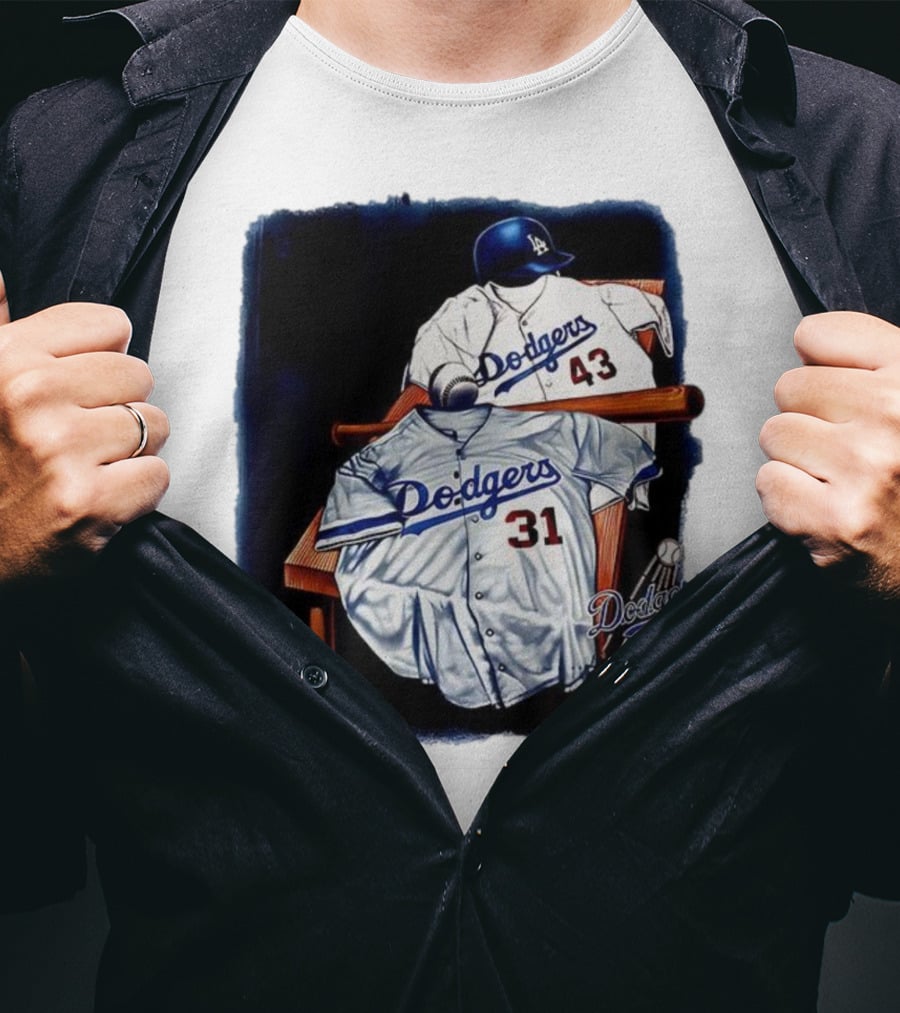 Los Angeles Dodgers 31 And 43 Baseball Jersey Vintage Collection T-Shirt