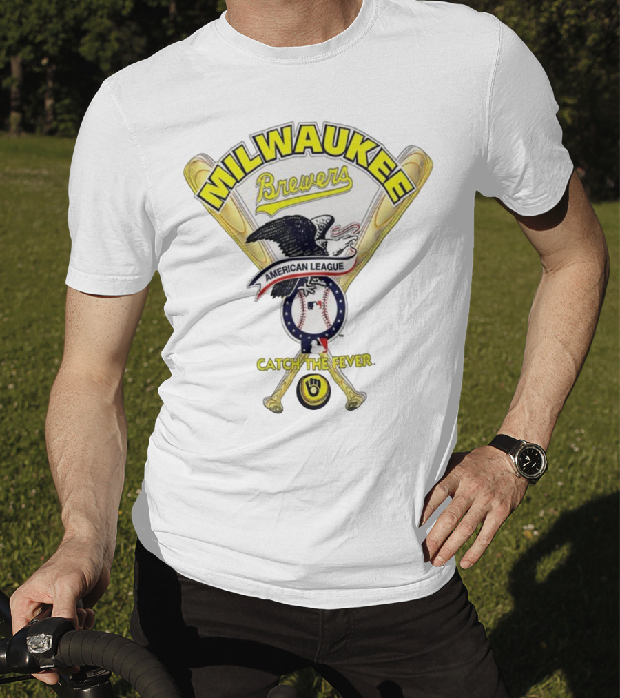 Milwaukee Brewers Catch The Fever American League Baseball Eagle Bat T-Shirt