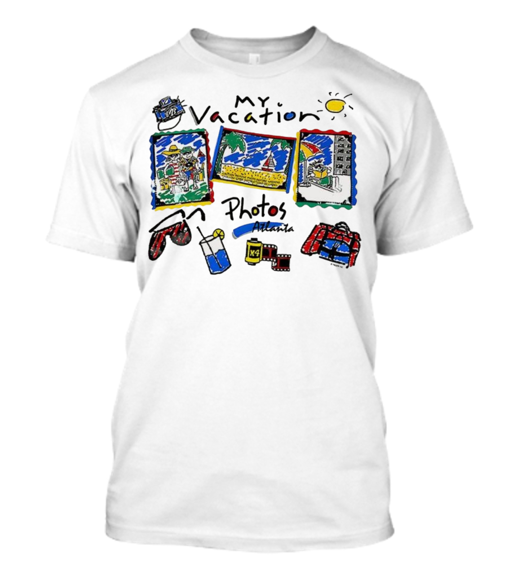 My Vacation Photos A74 Atlanta Sun Beach Camera Film Rolls T-Shirt