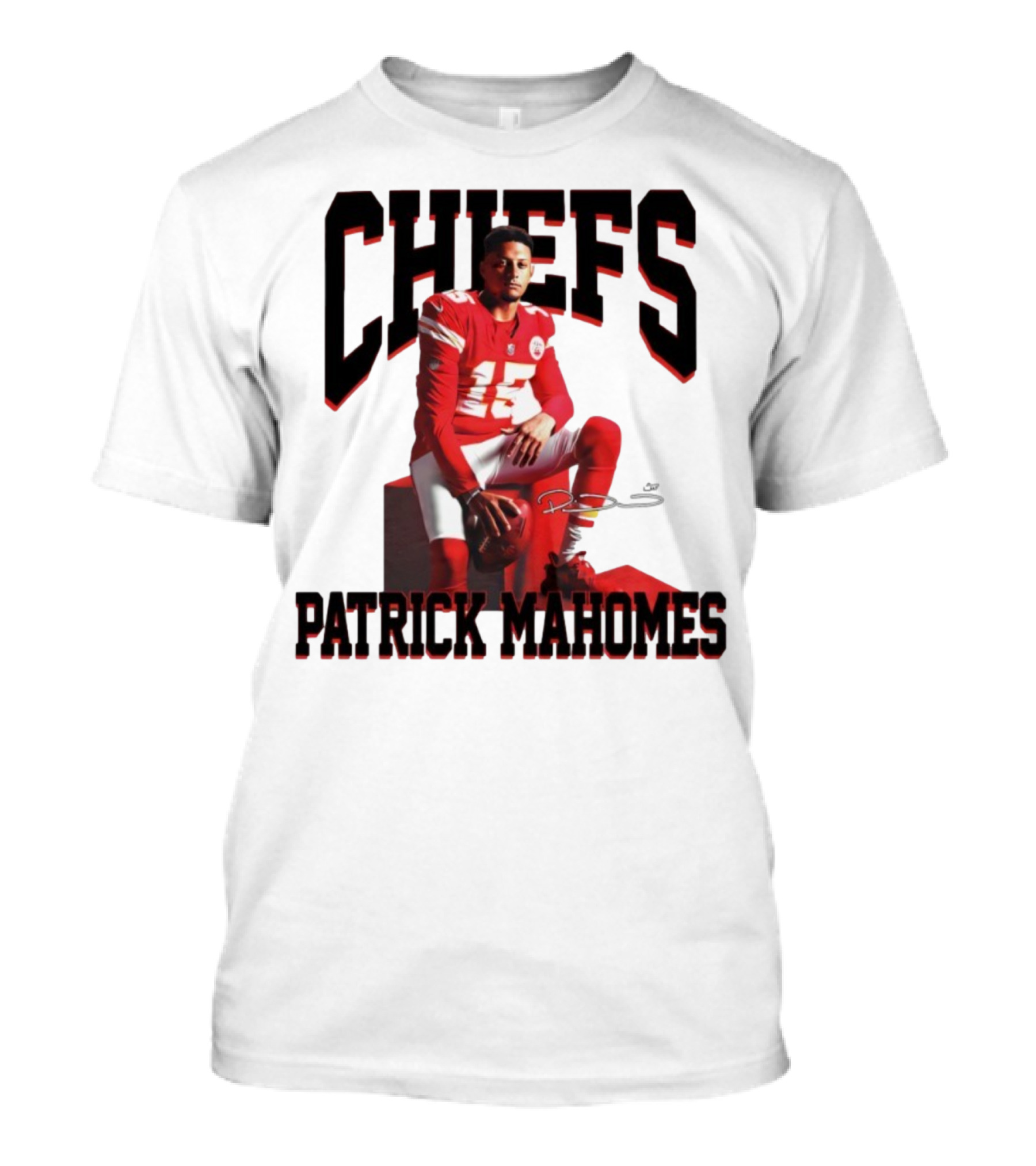 Patrick Mahomes Chiefs Signature Football Number 15 Kansas City T-Shirt