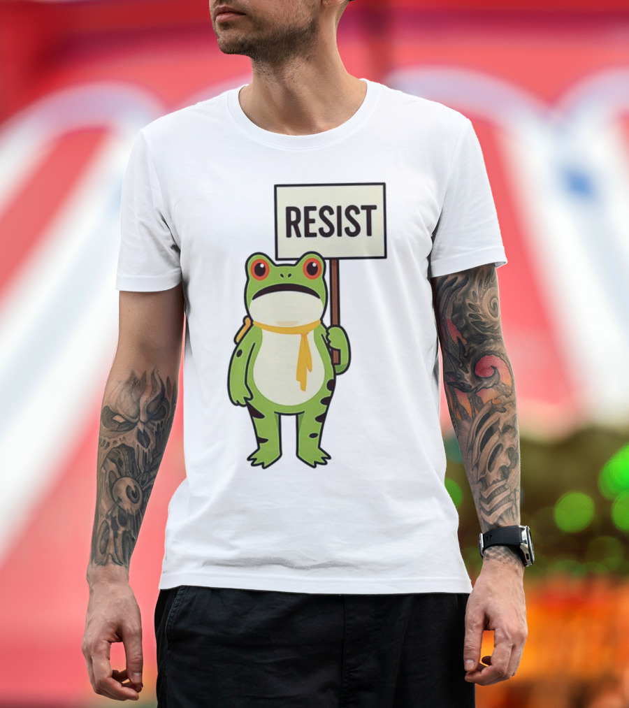Resist Portland Frog Protest Anti ICE Sign T-Shirt