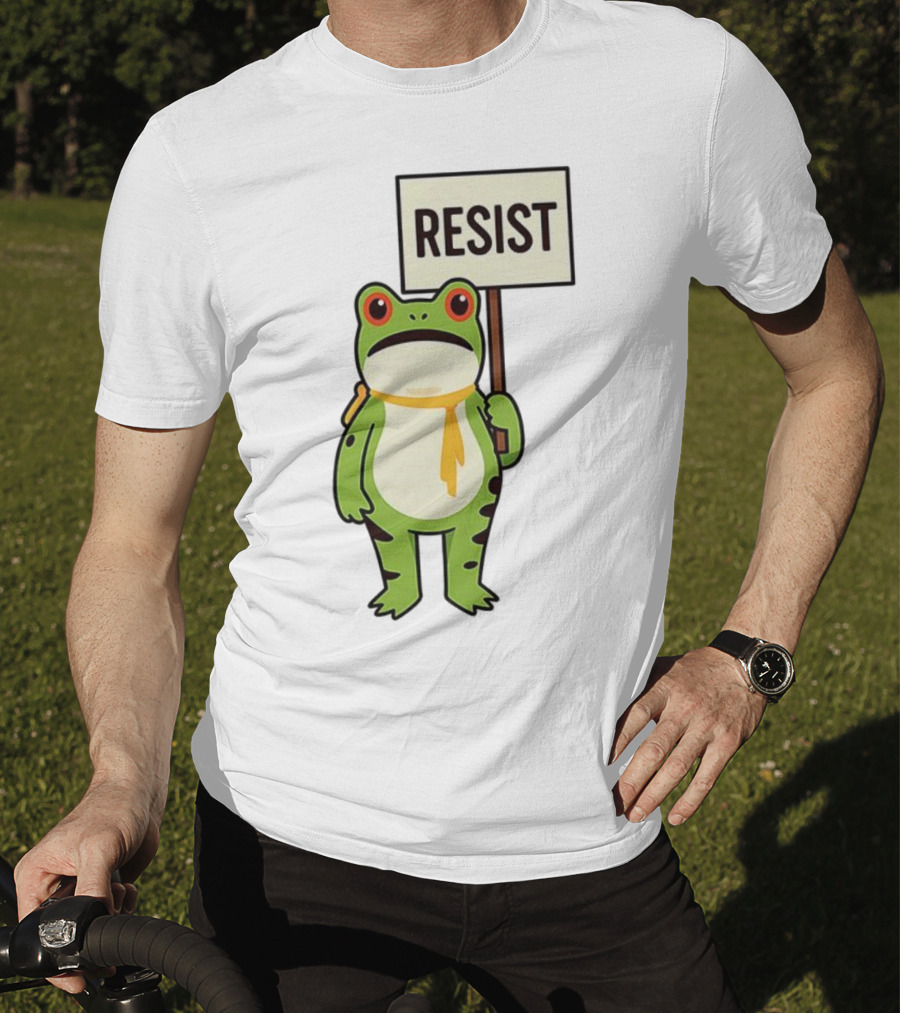Resist Portland Frog Protest Anti ICE Sign T-Shirt