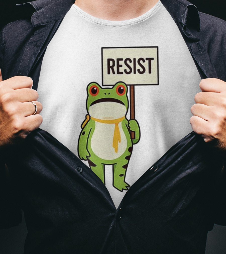 Resist Portland Frog Protest Anti ICE Sign T-Shirt