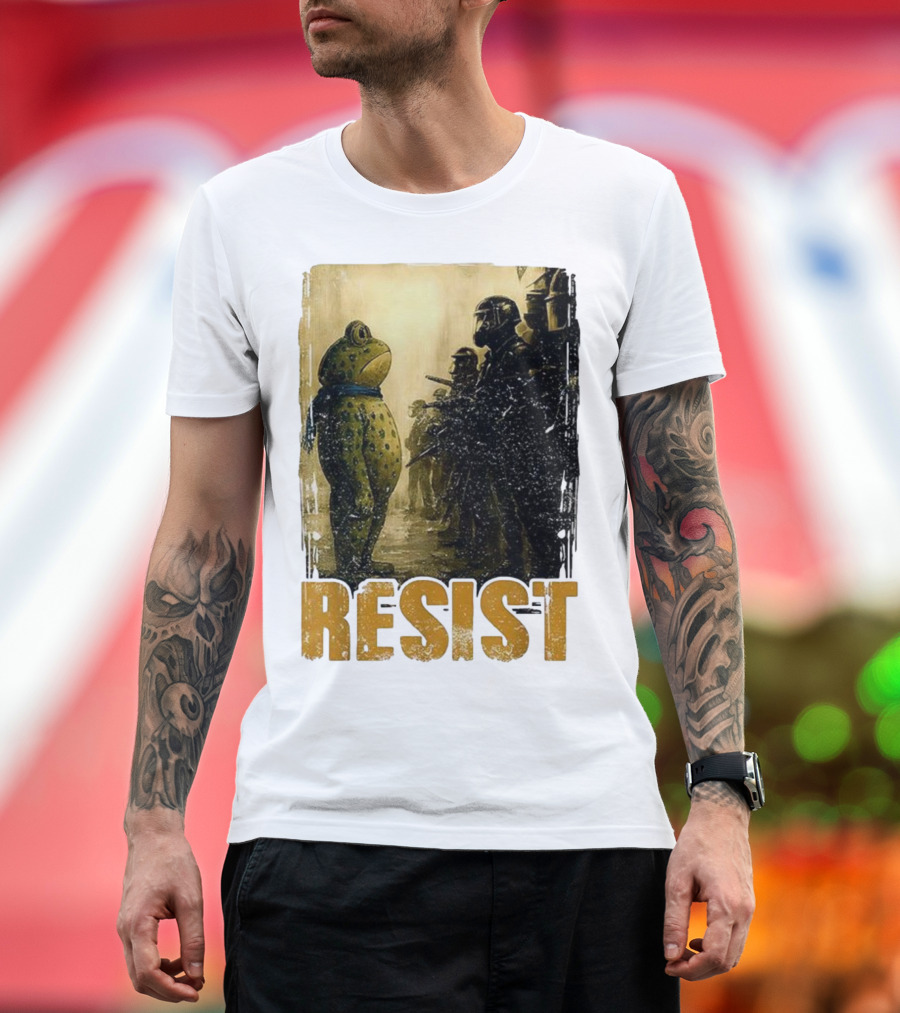 Resist Portland Protest Frog Standoff With Riot Police T-Shirt
