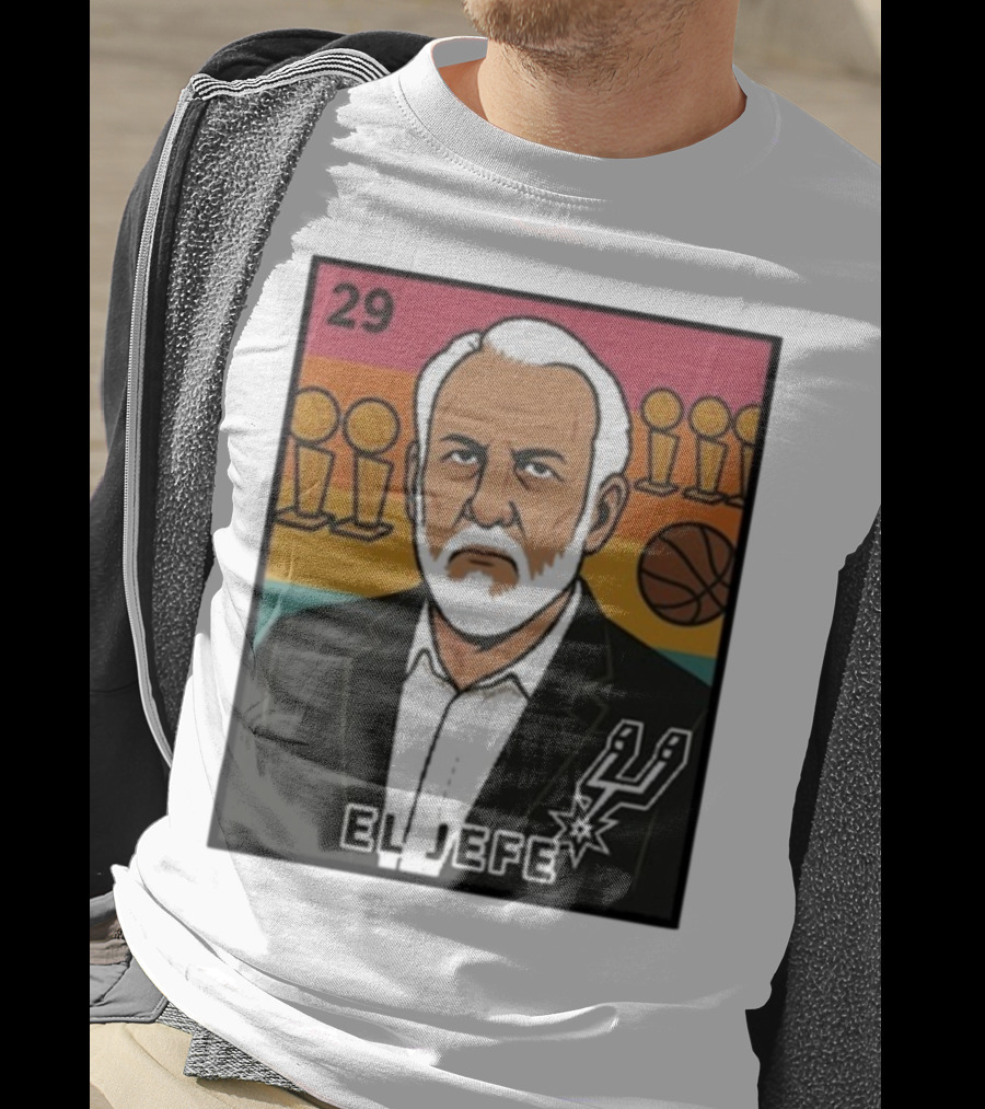 Porvida Popovich El Jefe San Antonio Spurs 29 Trophy T-Shirt