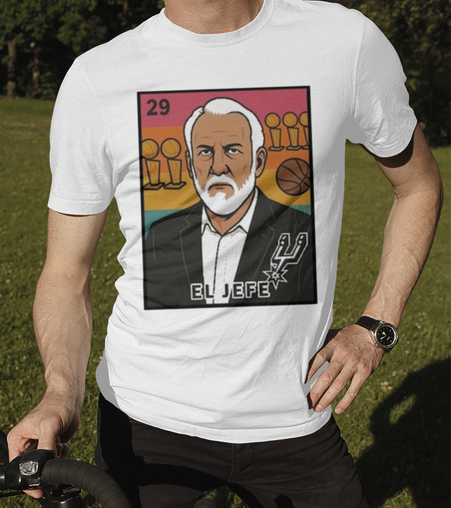 Porvida Popovich El Jefe San Antonio Spurs 29 Trophy T-Shirt