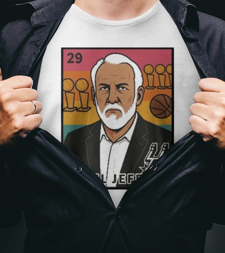 Porvida Popovich El Jefe San Antonio Spurs 29 Trophy T-Shirt