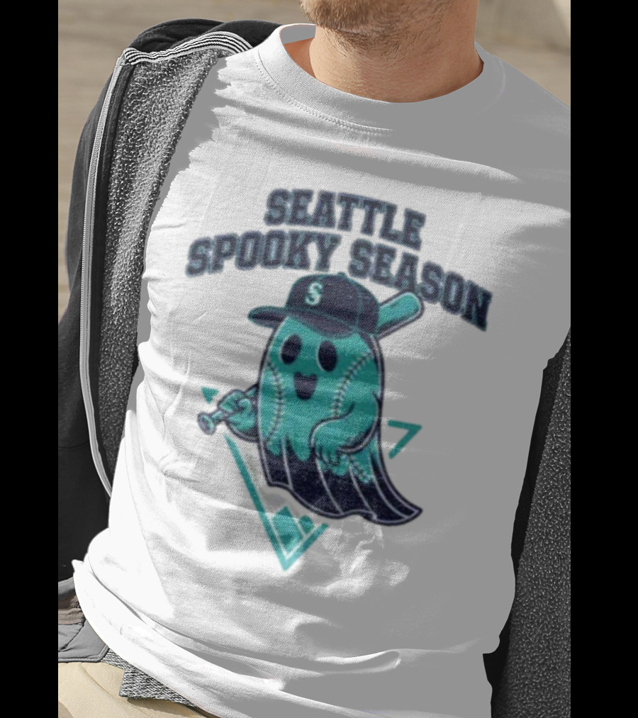 Seattle Mariners Spooky Season Ghost Halloween Baseball T-Shirt