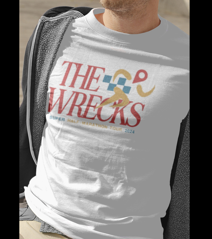The Wrecks Super Half Marathon Tour 2024 Athletic Runner Icon Race Adventure T-Shirt