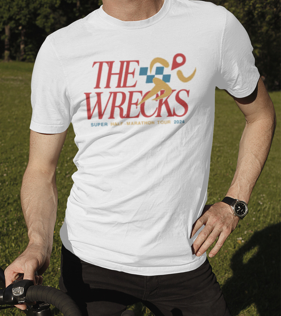 The Wrecks Super Half Marathon Tour 2024 Athletic Runner Icon Race Adventure T-Shirt