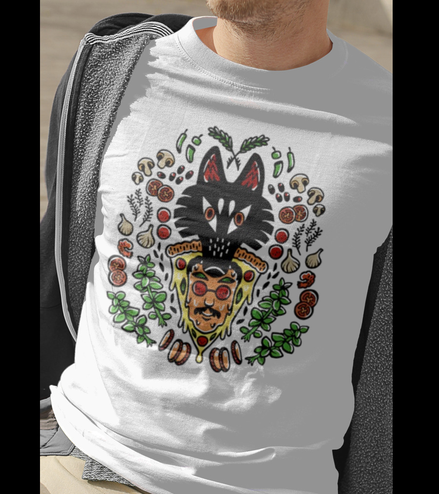 Wolf Pizza John Artistry Fusion With Toppings And Herbs T-Shirt