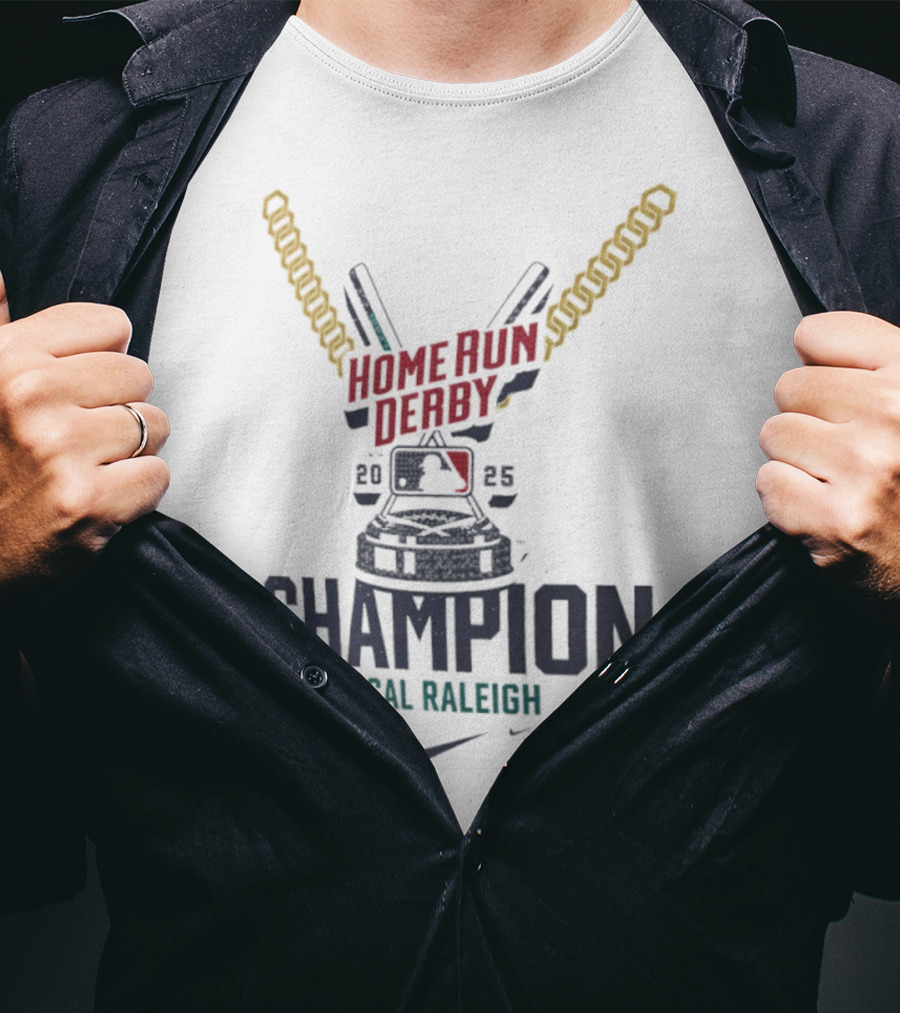 Seattle Mariners Cal Raleigh 2025 Home Run Derby Champion Nike MLB T-Shirt