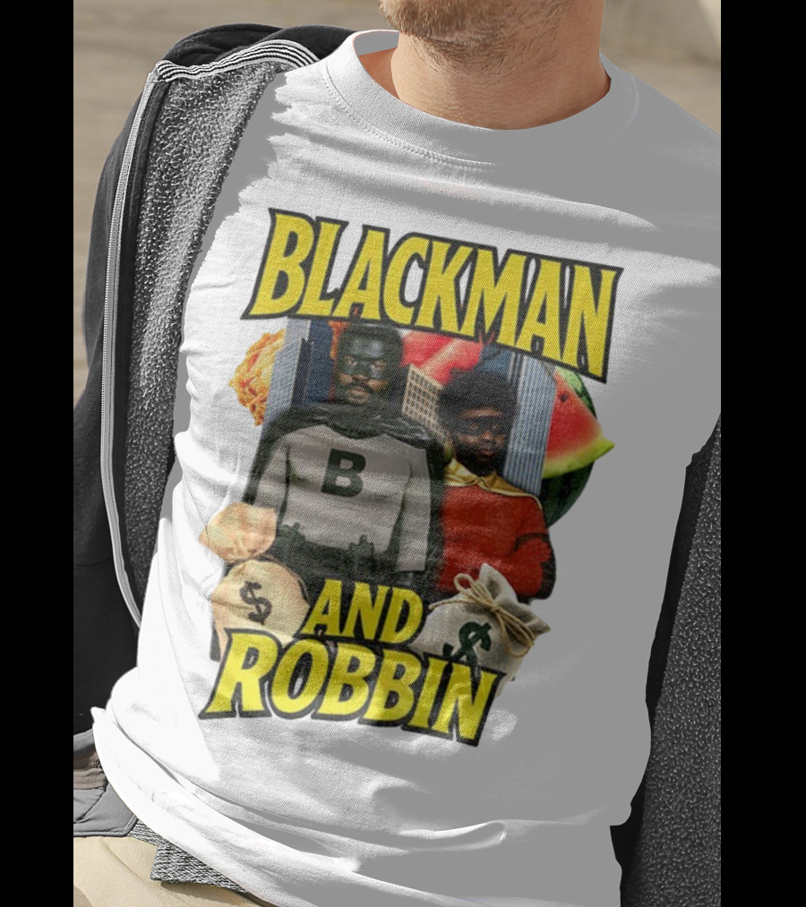 Blackman And Robbin Urban Twist Iconic Duo Bold Parody T-Shirt