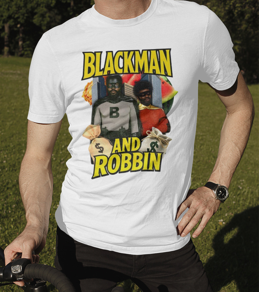 Blackman And Robbin Urban Twist Iconic Duo Bold Parody T-Shirt