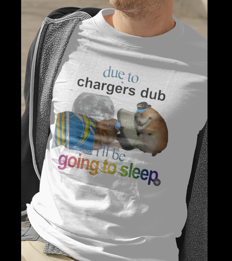 Chargers Dub Cats Sleeping Under Moon Going To Sleep T-Shirt