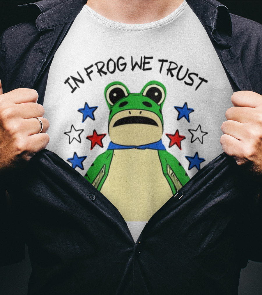 In Frog We Trust Portland Protest Frog Stars T-Shirt