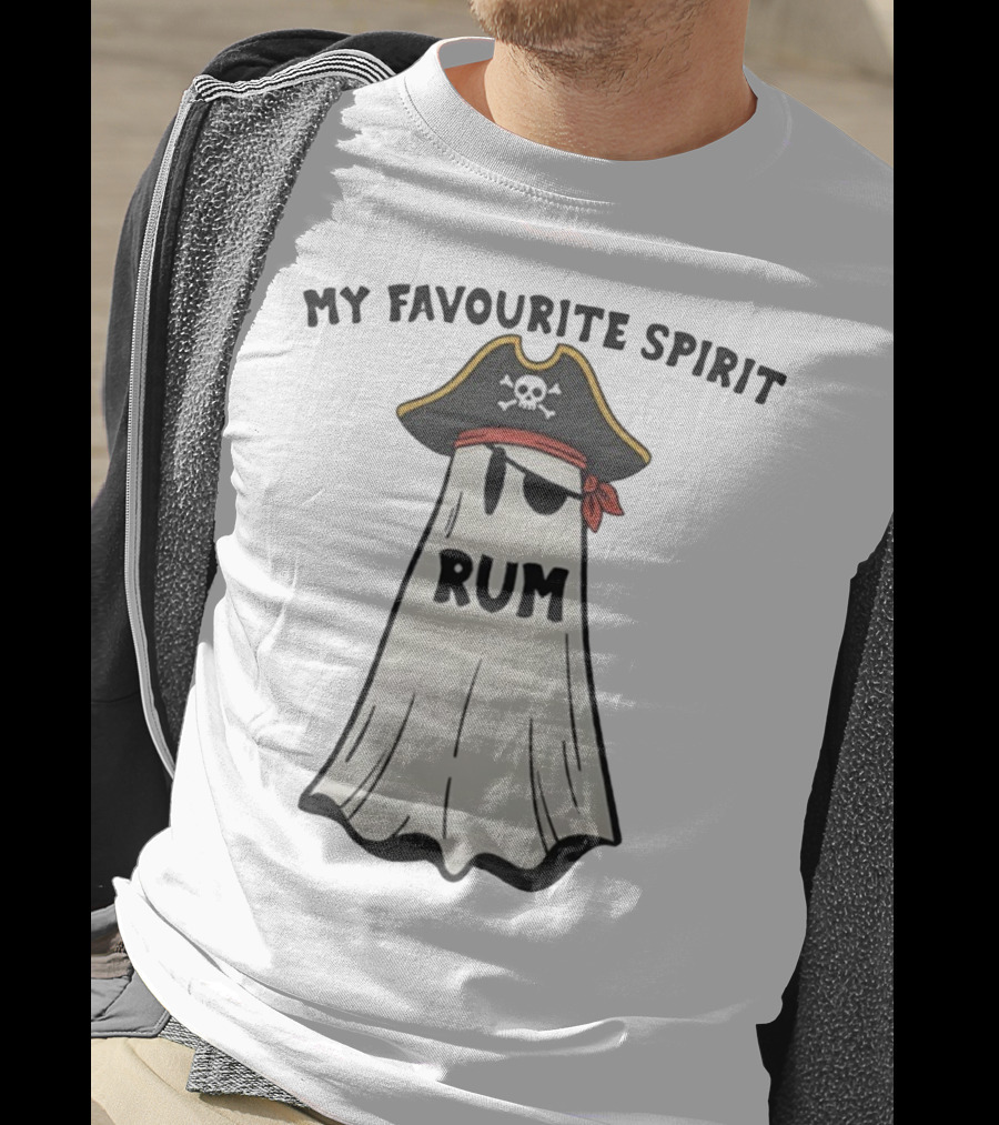 My Favourite Spirit Rum Pirate Ghost Funny Halloween Costume T-Shirt