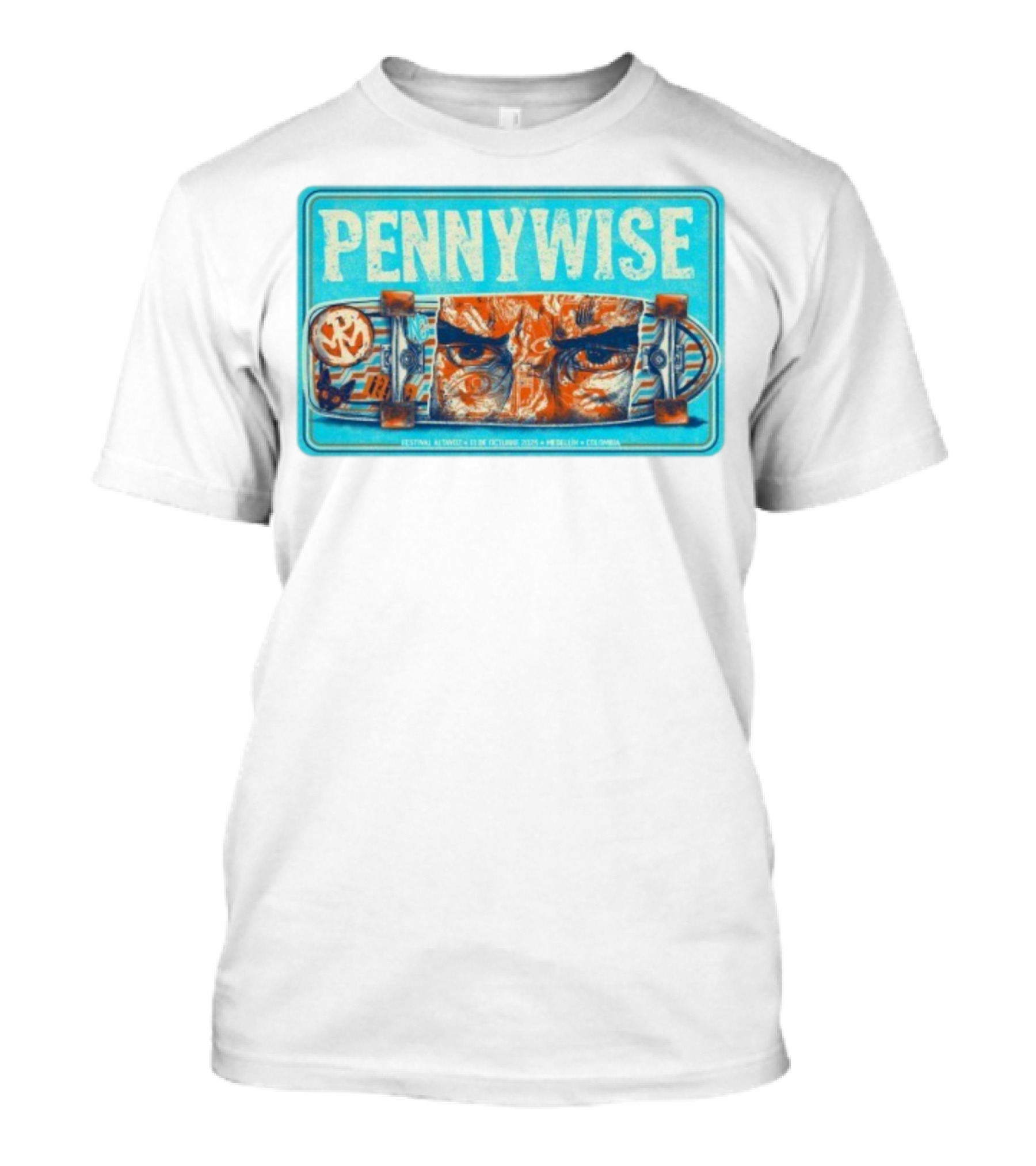 Pennywise Festival Altavoz Medellín CO Octubre 13 2025 Skateboard Art T-Shirt