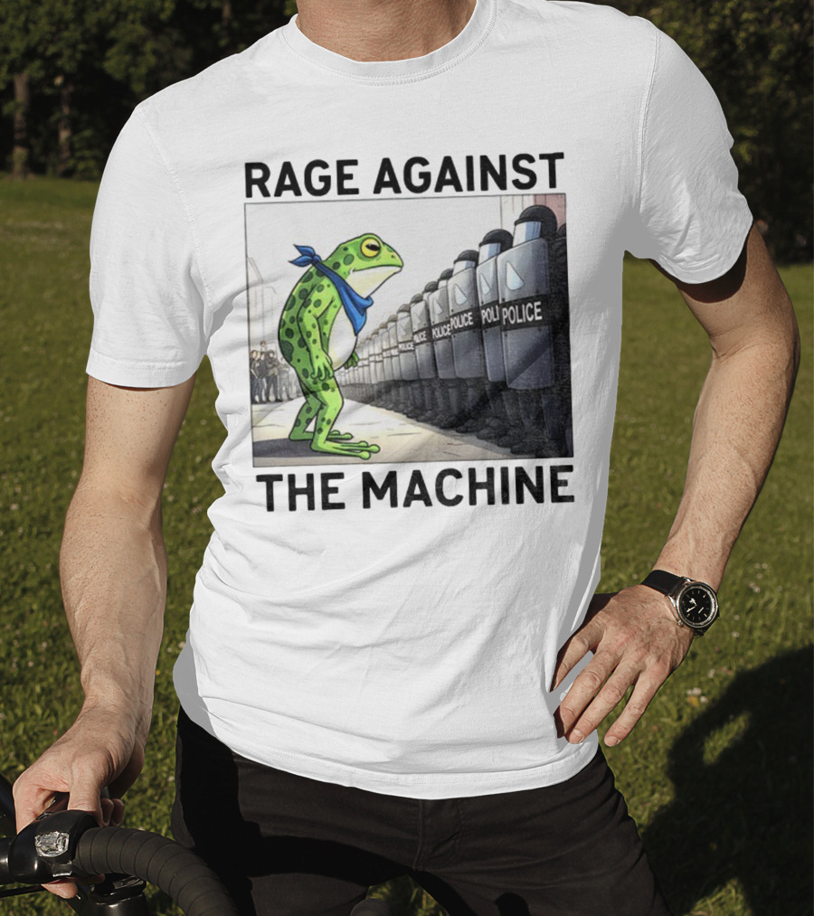 Rage Against The Machine Portland Frog Police Anti-Fascism Vintage T-Shirt