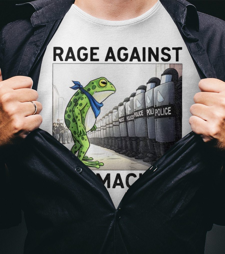 Rage Against The Machine Portland Frog Police Anti-Fascism Vintage T-Shirt