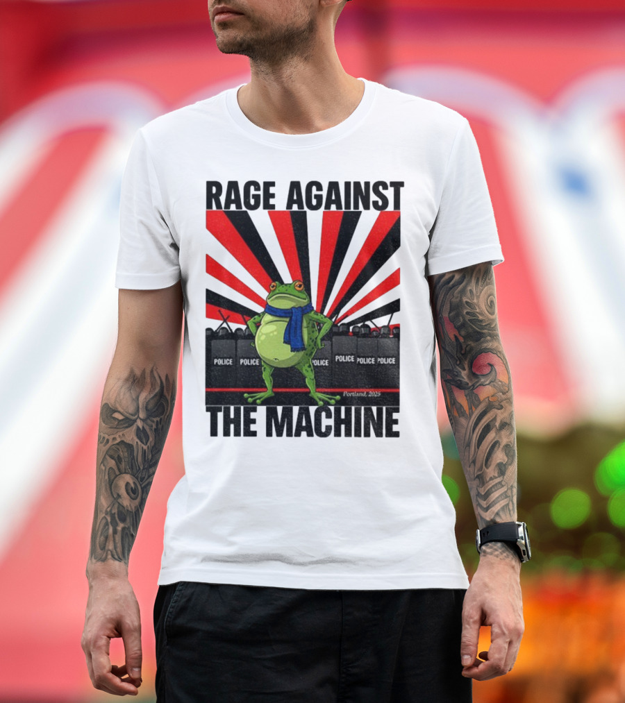 Rage Against The Machine Portland Frog Police 2025 Anti Trump Vintage T-Shirt