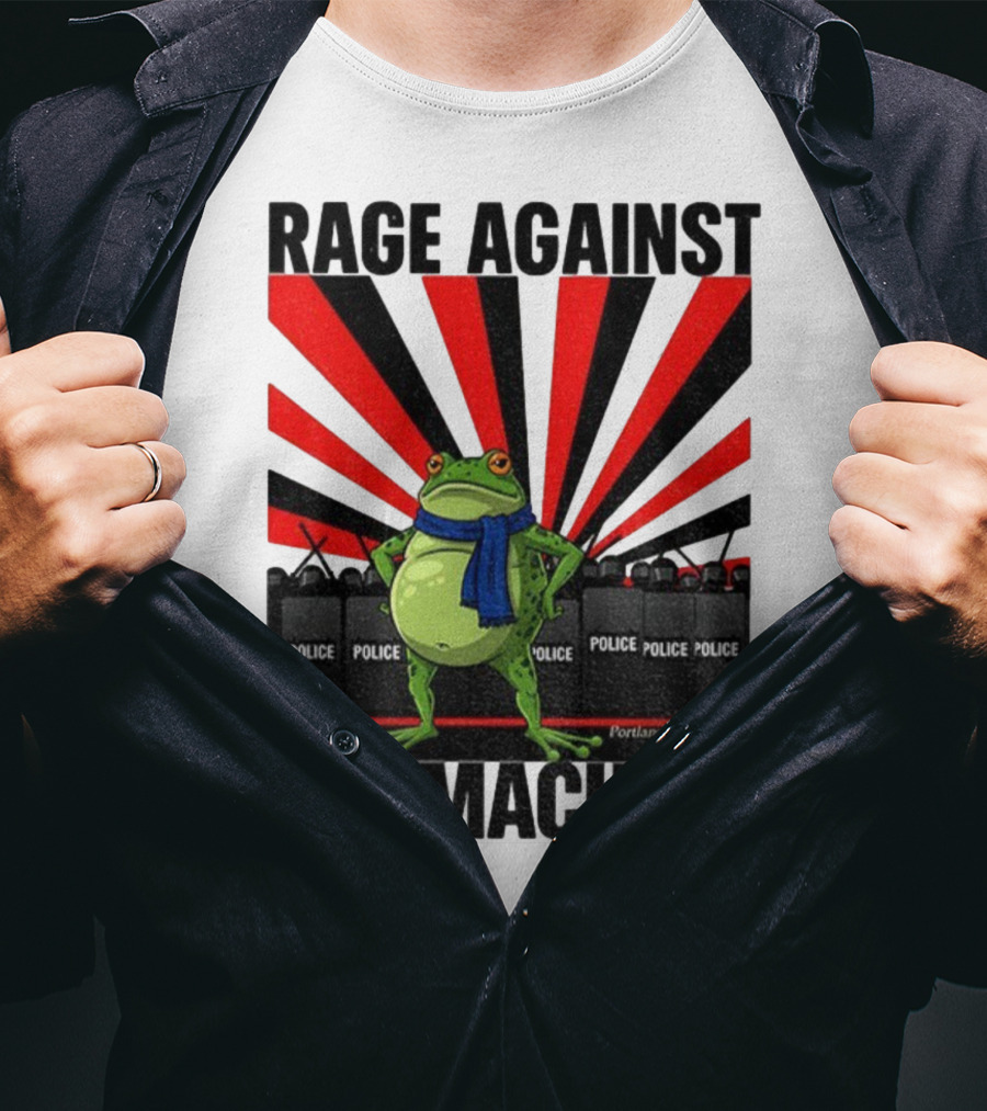 Rage Against The Machine Portland Frog Police 2025 Anti Trump Vintage T-Shirt