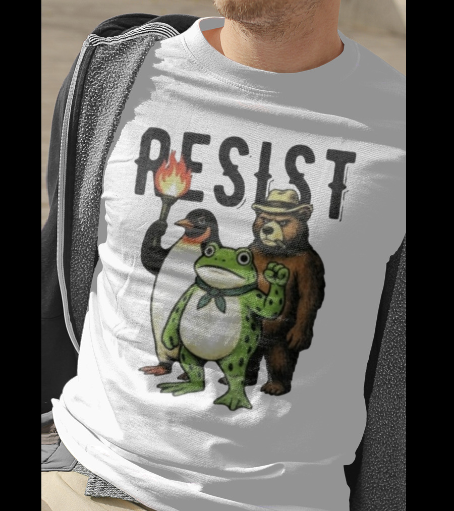 Resist Portland Frog Penguin Bear Abolish Ice T-Shirt