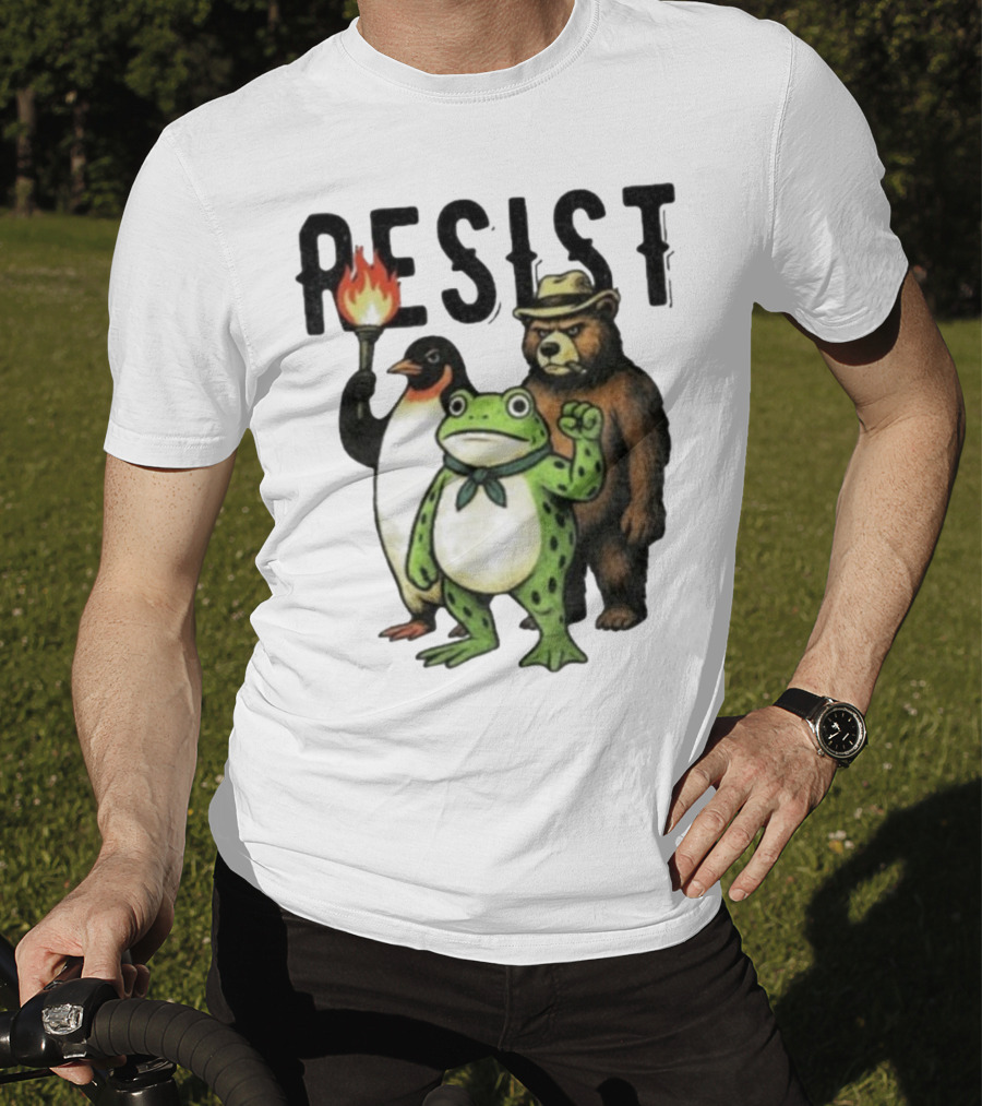 Resist Portland Frog Penguin Bear Abolish Ice T-Shirt