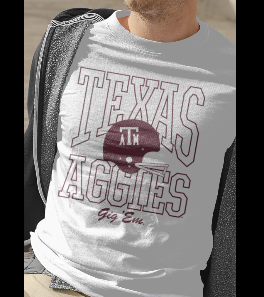 Texas A&M Aggies Gig 'Em 1975 Football Helmet A&M T-Shirt